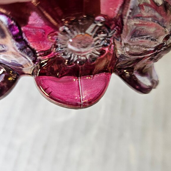 Vintage Westmoreland Glass Pink Lavender Dogwood/Pansy Split Handle - Picture 8 of 8